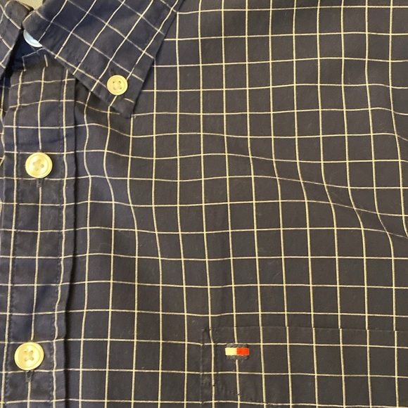 Tommy Hilfiger XXL Men’s Shirt Button Down Long Sleeve Navy Check - Picture 6 of 10